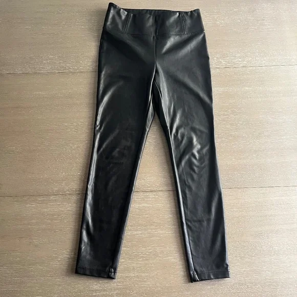 Black Leather Leggings - Picture 1 of 10